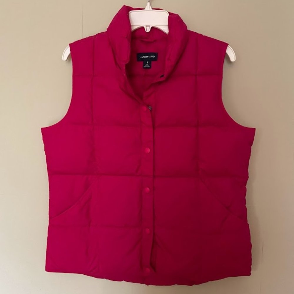 Land's End Pink Puffer Vest